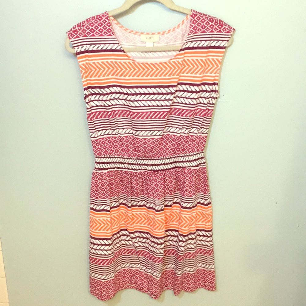 LOFT sleeveless dress fun summer pattern!